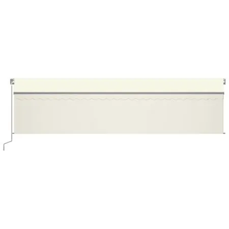  Copertină retractabilă manual cu stor&LED, crem, 6x3 m