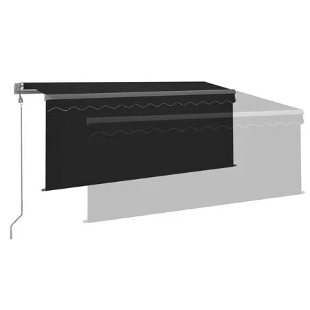  Copertină automată cu stor&LED&senzor de vânt antracit 3,5x2,5m