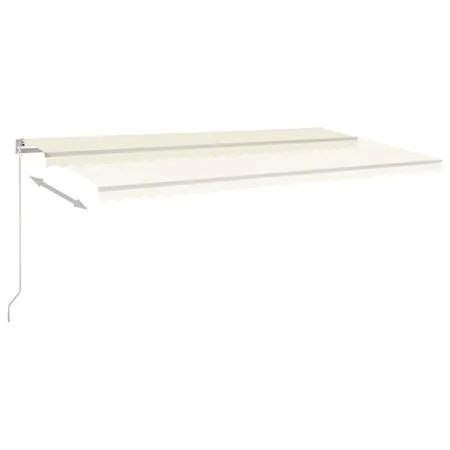  Copertină retractabilă manual cu LED, crem, 600x350 cm