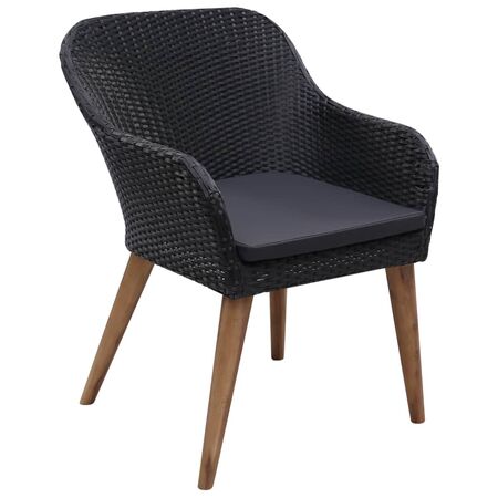  Set mobilier de grădină, 5 piese, negru