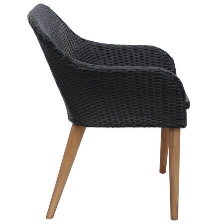  Set mobilier de grădină, 5 piese, negru