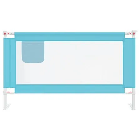  Balustradă de protecție pat copii, albastru, 140x25 cm, textil