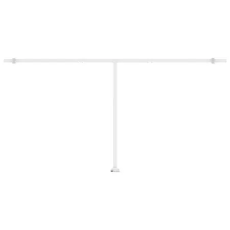  Copertină retractabilă manual LED, albastru și alb, 600x350 cm