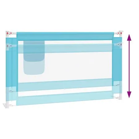  Balustradă de protecție pat copii, albastru, 140x25 cm, textil