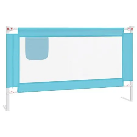  Balustradă de protecție pat copii, albastru, 140x25 cm, textil