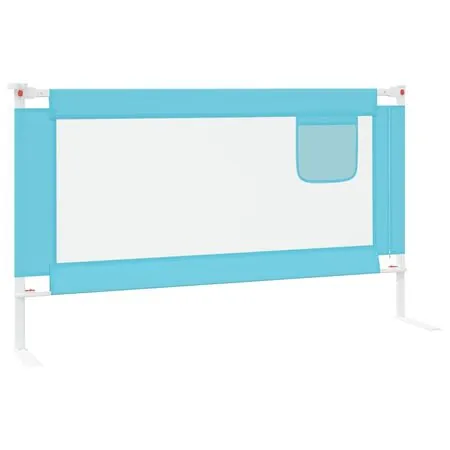  Balustradă de protecție pat copii, albastru, 140x25 cm, textil
