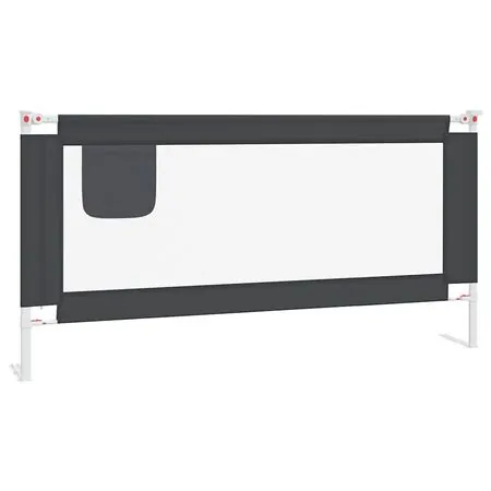  Balustradă de protecție pat copii, gri închis, 180x25 cm textil