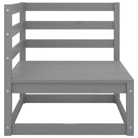  Set mobilier de grădină, 9 piese, gri, lemn masiv de pin