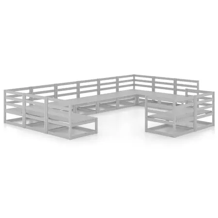  Set mobilier de grădină, 12 piese, lemn masiv de pin