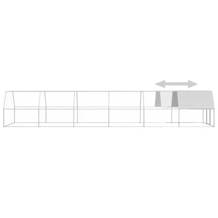  Coteț de păsări pentru exterior, 3x12x2 m, oțel zincat