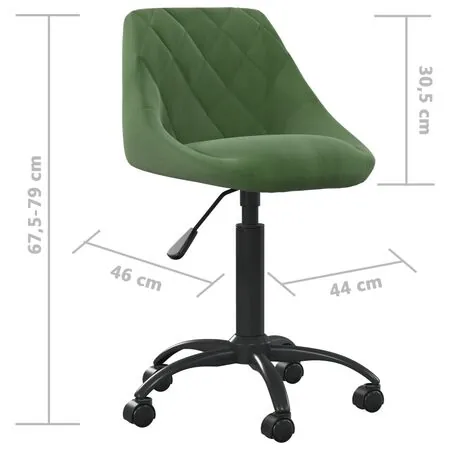  Scaun de birou pivotant, verde închis, catifea