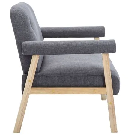  Canapea cu 2 locuri, gri închis, material textil