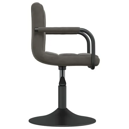 Scaune de bucătărie pivotante, 2 buc, gri închis, catifea