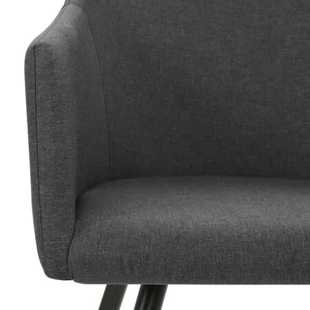  Scaune de bucătărie, 2 buc., gri închis, material textil