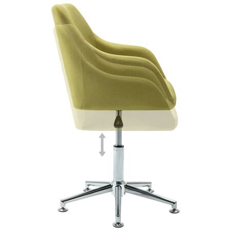  Scaune de sufragerie pivotante, 4 buc., verde, material textil