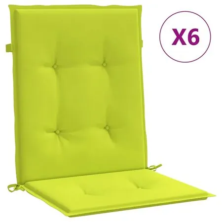  Perne cu spătar mic, 6 buc., verde, 100x50x3 cm, textil oxford