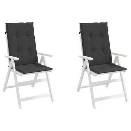 Perne scaun spătar înalt, 2 buc., negru, 120x50x3 cm, textil