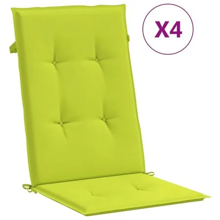  Perne scaun cu spătar înalt, 4 buc., verde, 120x50x3 cm, textil