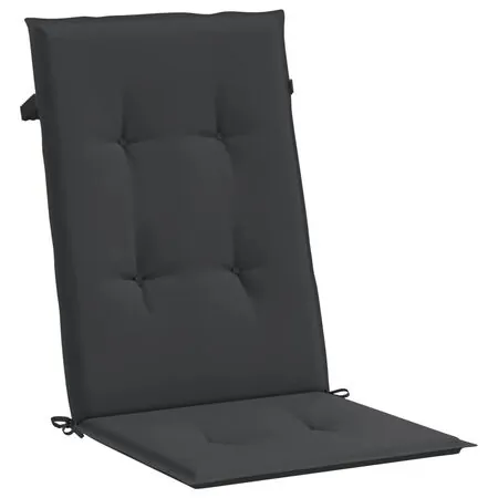  Perne scaun spătar înalt, 2 buc., negru, 120x50x3 cm, textil