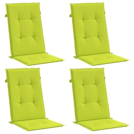  Perne scaun cu spătar înalt, 4 buc., verde, 120x50x3 cm, textil