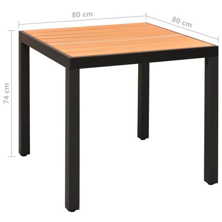  Set mobilier de exterior, 5 piese, negru, aluminiu