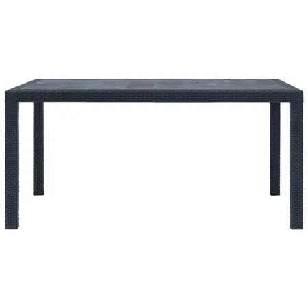  Masă de grădină, antracit, 150x90x72 cm, plastic, aspect ratan