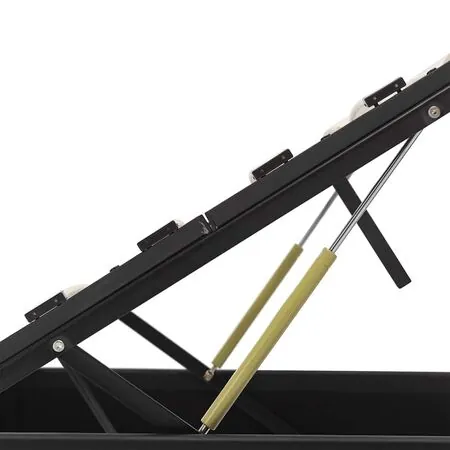  Cadru pat hidraulic cu ladă gri 120x200 cm, piele ecologică