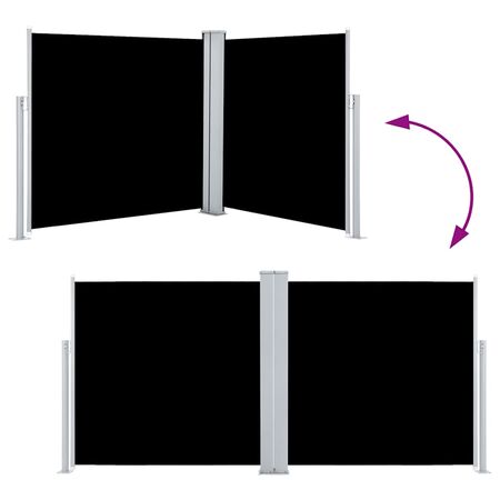  Copertină laterală retractabilă, negru, 100 x 600 cm