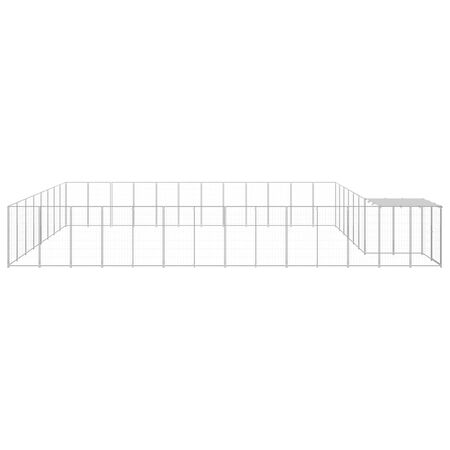  Padoc pentru câini, argintiu, 30,25 m², oțel  