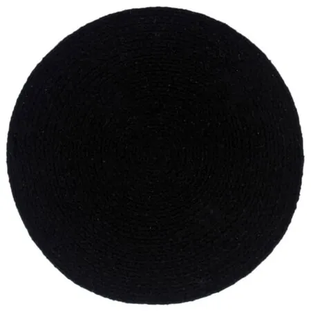  Naproane, 6 buc., negru, 38 cm, bumbac, rotund 