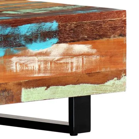  Măsuță de cafea, 120 x 50 x 30 cm, lemn masiv reciclat și oțel