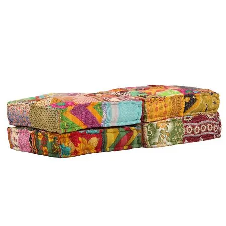  Canapea puf modulară cu 2 locuri, petice, material textil