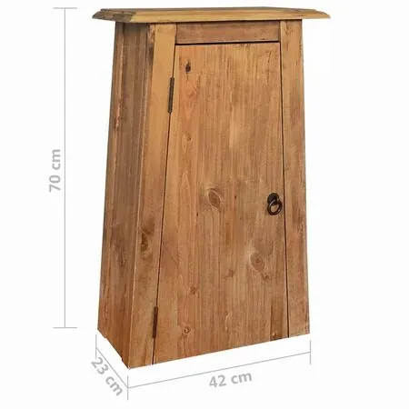  Dulap de perete de baie, 42x23x70 cm, lemn masiv pin