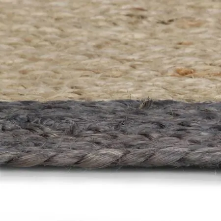  Covor manual cu margine gri închis, 120 cm, iută