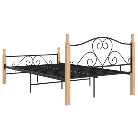  Cadru de pat, negru, 120x200 cm, metal