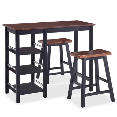  Set mobilier de bar, 3 piese, MDF, negru