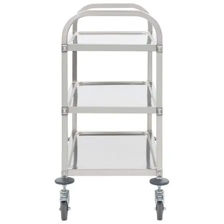  Cărucior de bucătărie 3 niveluri 96,5x55x90 cm oțel inoxidabil