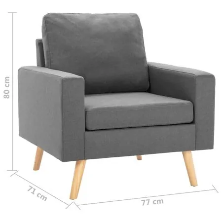  Fotoliu, gri deschis, material textil