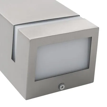  Lămpi de perete de exterior 2 buc. argintiu 35 W dreptunghiular