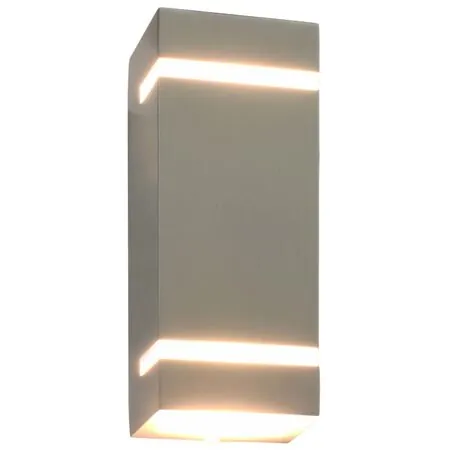  Lămpi de perete de exterior 2 buc. argintiu 35 W dreptunghiular
