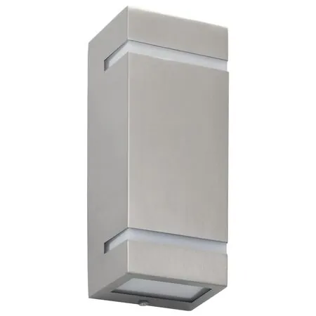 Lămpi de perete de exterior 2 buc. argintiu 35 W dreptunghiular