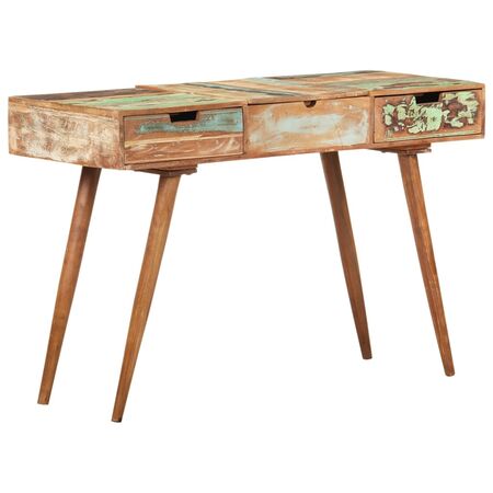  Masă de toaletă cu oglindă, 112x45x76 cm, lemn masiv reciclat