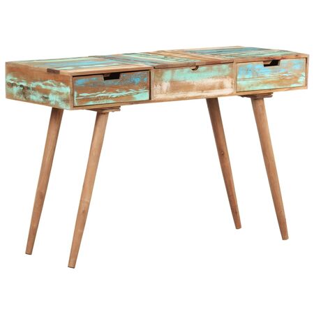  Masă de toaletă cu oglindă, 112x45x76 cm, lemn masiv reciclat