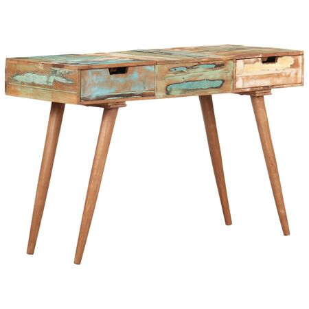  Masă de toaletă cu oglindă, 112x45x76 cm, lemn masiv reciclat
