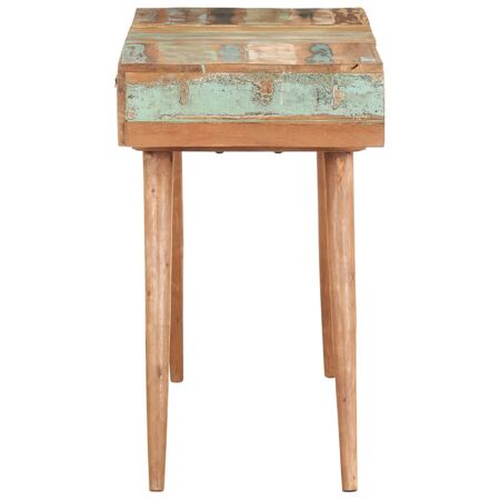  Masă de toaletă cu oglindă, 112x45x76 cm, lemn masiv reciclat