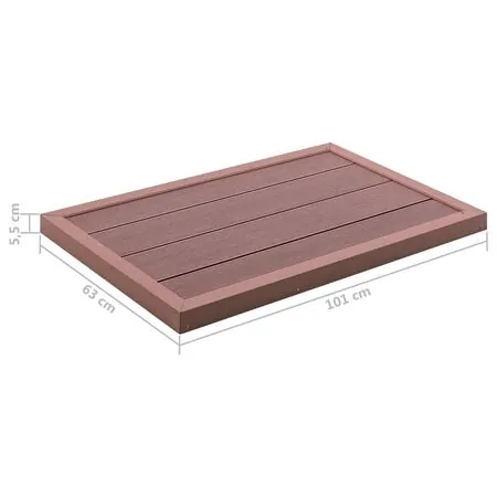  Element de podea pentru duș solar, 101 x 63 x 5,5 cm, WPC
