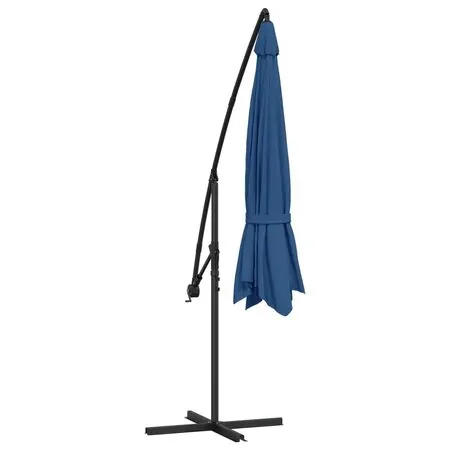  Umbrelă consolă de grădină, stâlp din aluminiu, albastru 350 cm