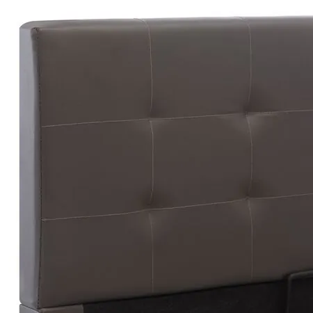  Cadru pat hidraulic, depozitare, gri, 160 x 200 cm, piele eco