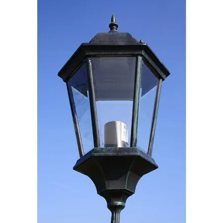  Stâlp lampă grădină 2 brațe verde închis/negru 230 cm aluminiu