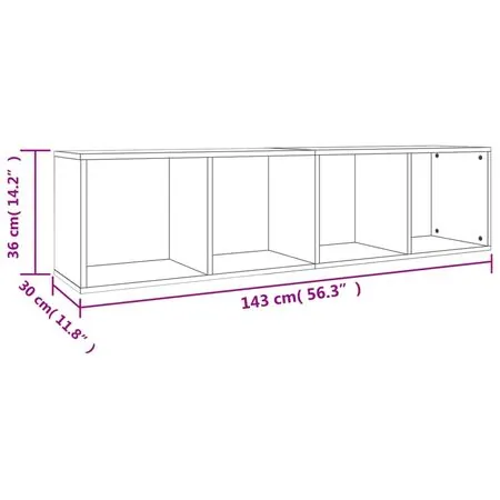  Bibliotecă/Dulap TV, gri beton, 36x30x143 cm, lemn prelucrat